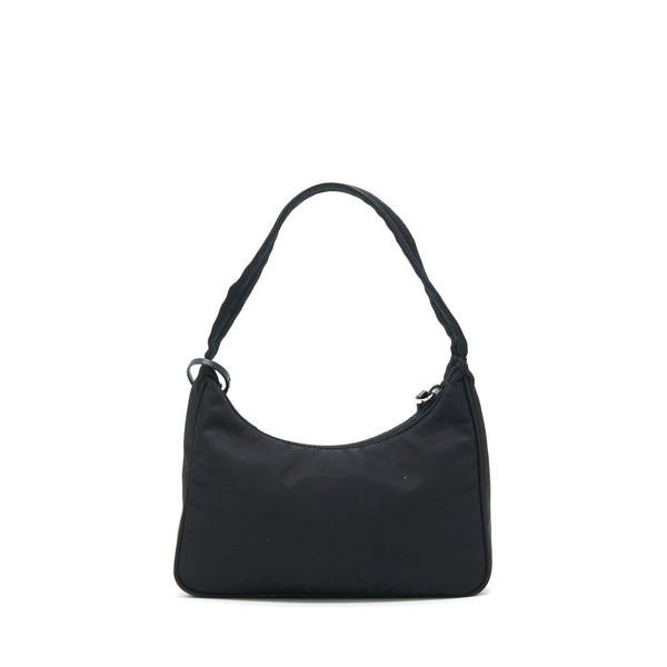 Prada Nylon Mini Tessuto Shoulder Bag Black SHW