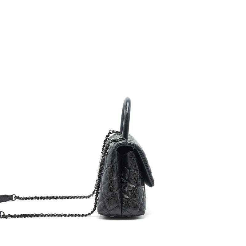 Chanel Small Coco Handle Caviar So Black With Black Hardware