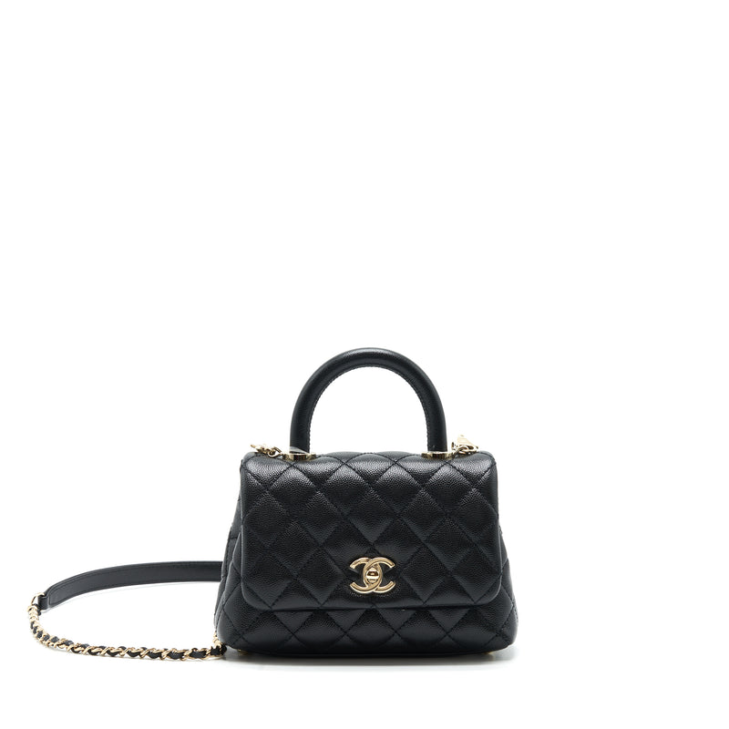 Chanel mini coco handle 20cm Caviar black with LGHW