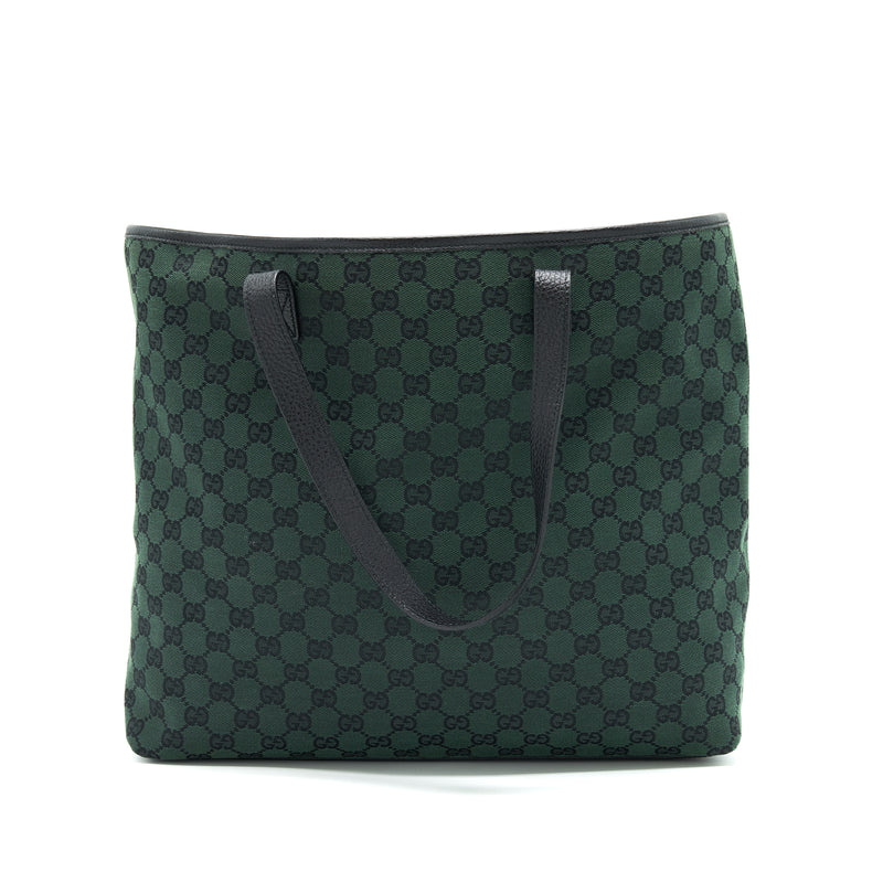 Gucci GG Canvas shopping Bag dark green / black