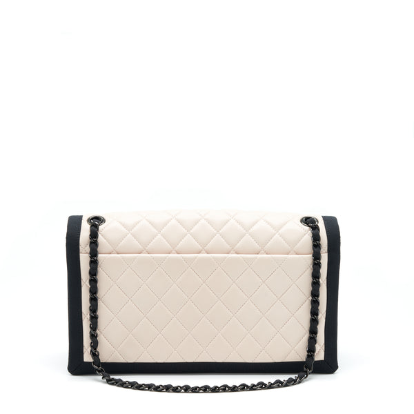 Chanel Seasonal Flap Bag Lambskin Light Beige Black Hardware