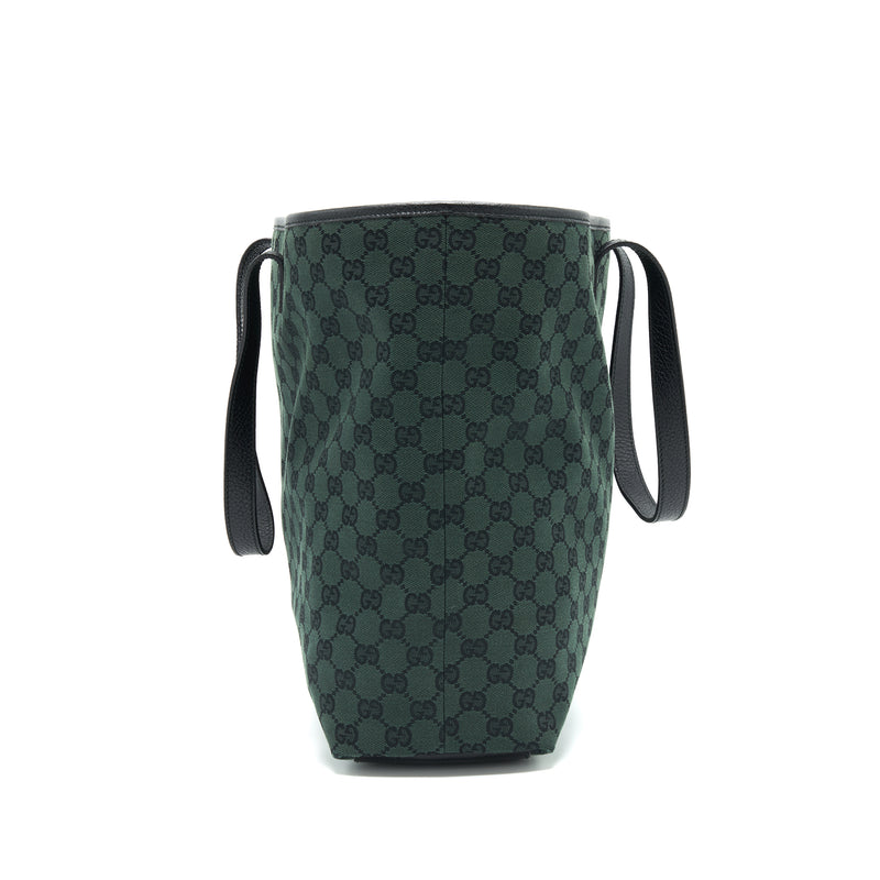 Gucci GG Canvas shopping Bag dark green / black