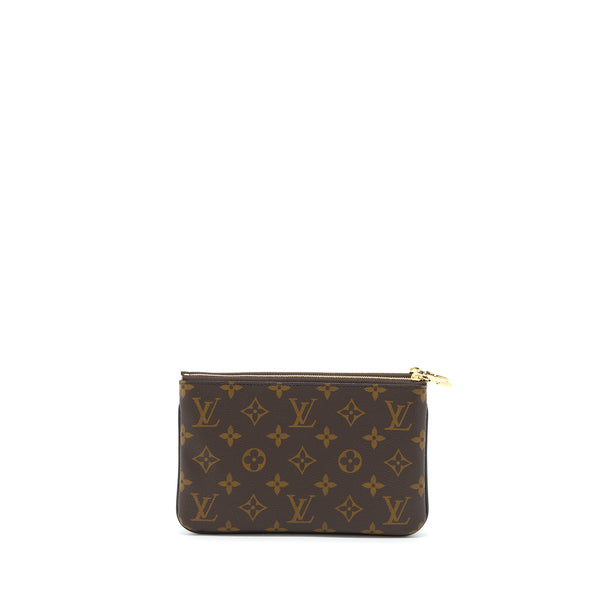 Louis Vuitton Double Zip Pochette Monogram Canvas GHW (New version)