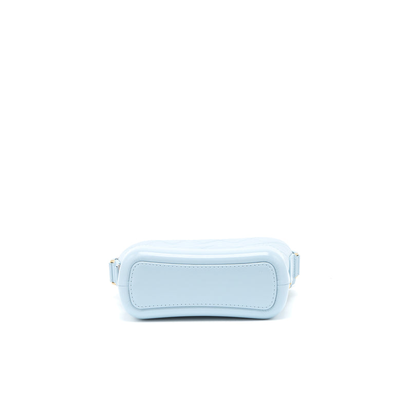 Chanel Small Gabrielle Hobo Bag Lambskin Light Blue Multicolour Hardware