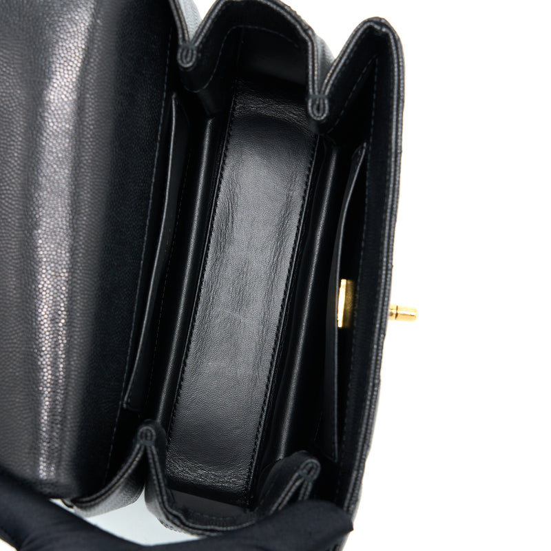 Chanel 22K Coco First Flap Bag Grained Calfskin Black GHW (Microchip)