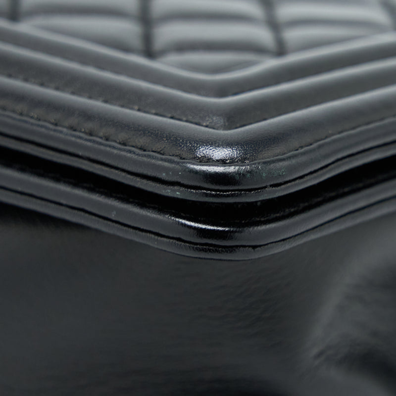 Chanel Medium Boy Bag Lambskin Black Ruthenium SHW