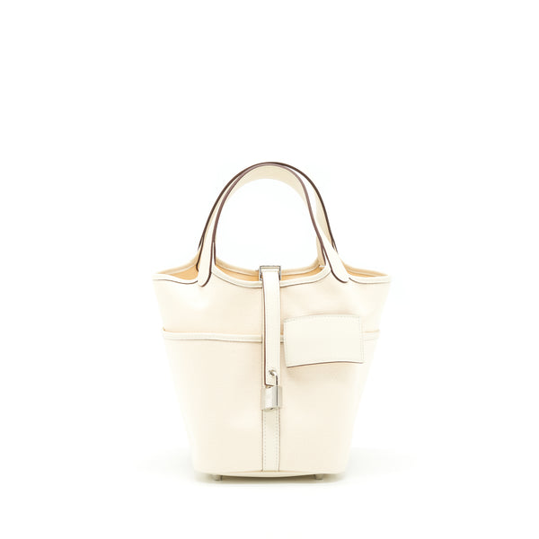 Hermes Picotin Cargo 18 Swift And Toile Canvas Ecru/Nata SHW Stamp Z
