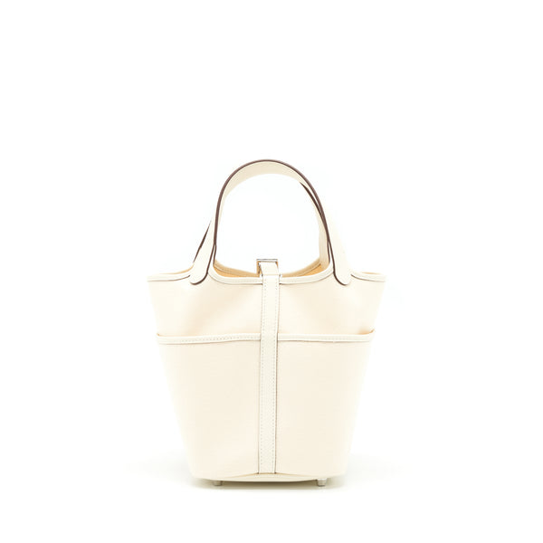 Hermes Picotin Cargo 18 Swift And Toile Canvas Ecru/Nata SHW Stamp Z