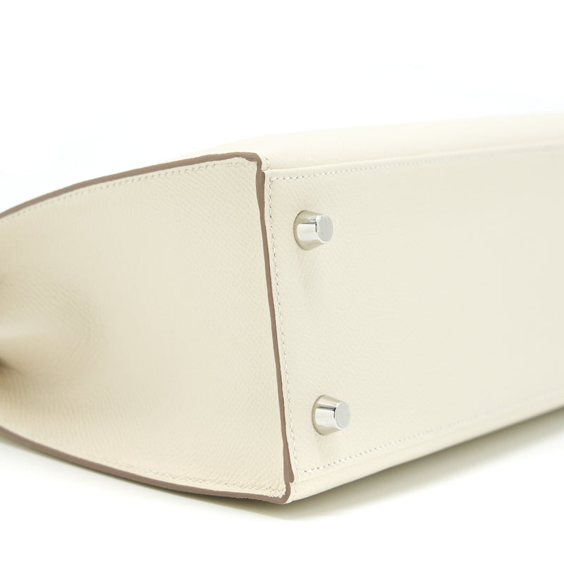 Hermes Kelly 25 Sellier Epsom Craie SHW Stamp Z