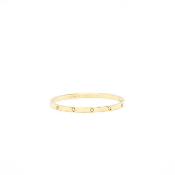 Cartier Love Bracelet size 16 Yellow Gold small Model, 10 diamonds