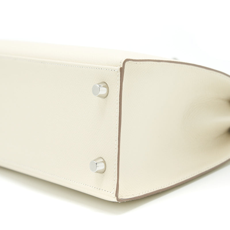 Hermes Kelly 25 Sellier Epsom Craie SHW Stamp Z