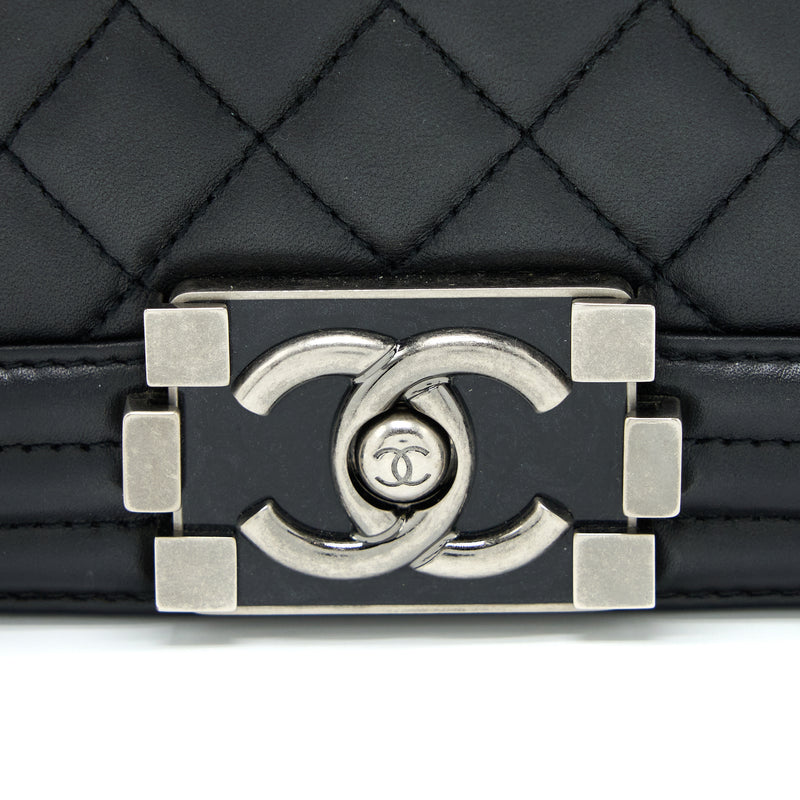 Chanel Medium Boy Bag Lambskin Black Ruthenium SHW