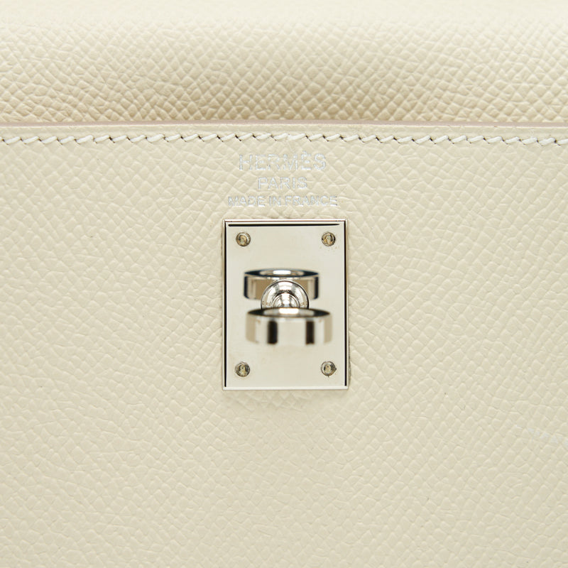 Hermes Kelly 25 Sellier Epsom Craie SHW Stamp Z