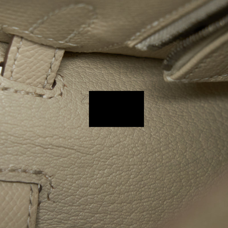 Hermes Kelly 25 Sellier Epsom Craie SHW Stamp Z