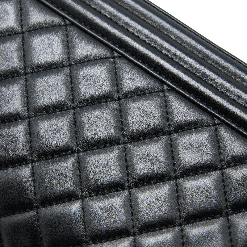 Chanel Medium Boy Bag Lambskin Black Ruthenium SHW