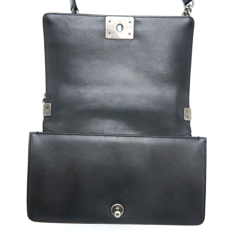 Chanel Medium Boy Bag Lambskin Black Ruthenium SHW