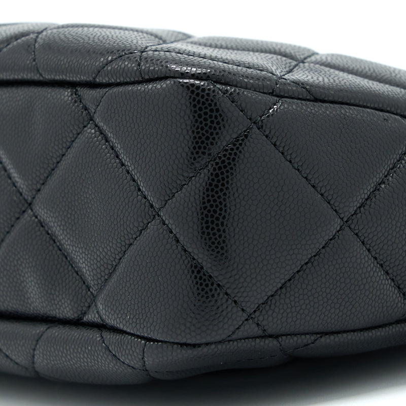 Chanel 22A Twist Your Buttons Hobo Shoulder Bag Caviar Black GHW (Microchip)
