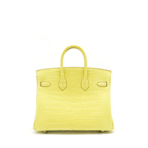 Hermes Birkin 25 Alligator Lime SHW Stamp D