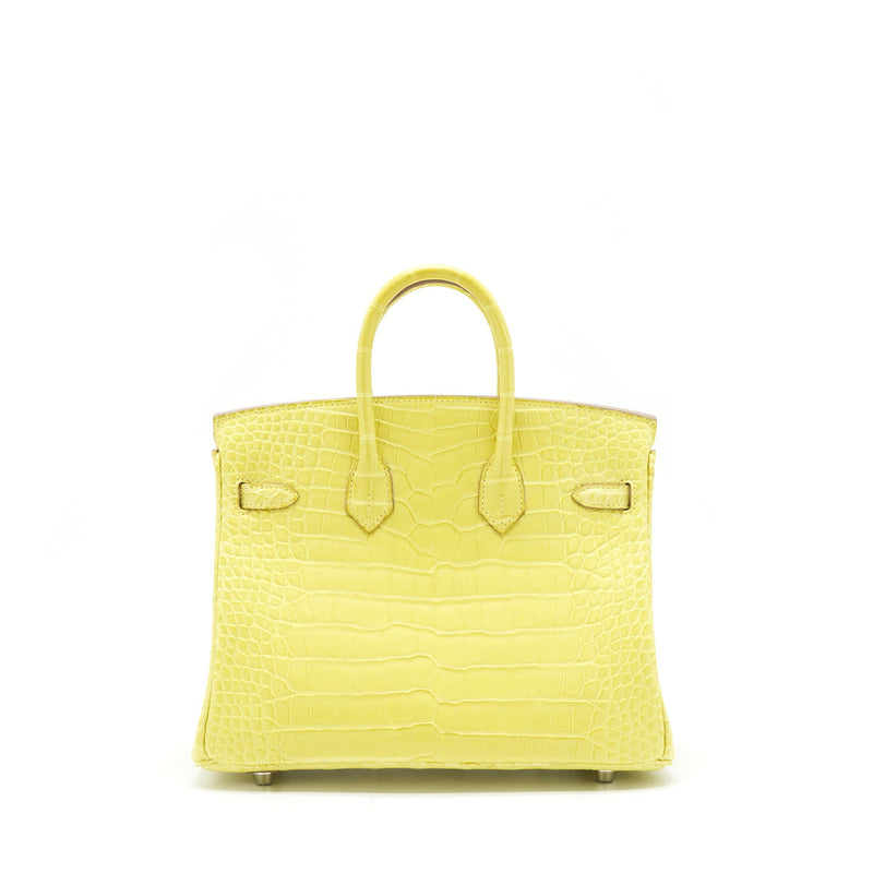 Hermes Birkin 25 Alligator Lime SHW Stamp D