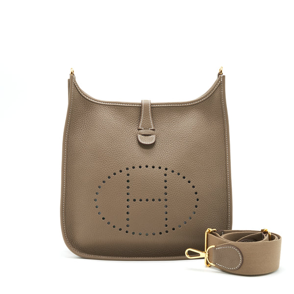 Hermes Evelyne 29 Bag Clemence Etoupe GHW Stamp Y