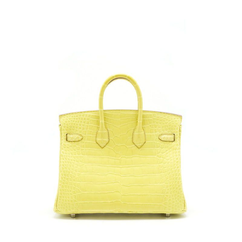 Hermes Birkin 25 Alligator Lime SHW stamp D