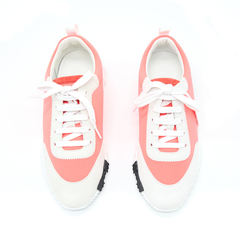Hermes Size 38 Orange/White Bouncing Sneaker
