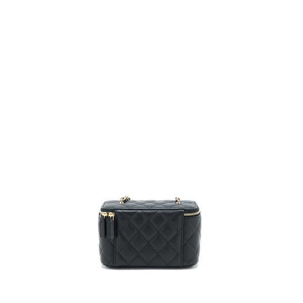 Chanel 23C Pearl Crush Long Vanity Lambskin Black LGHW (Microchip)