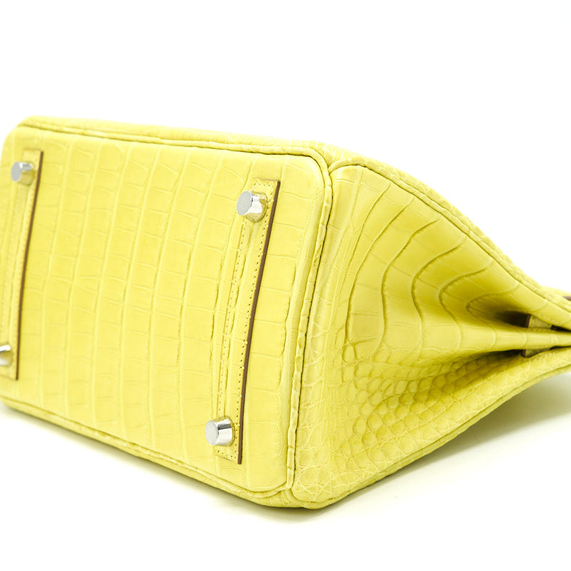 Hermes Birkin 25 Alligator Lime SHW Stamp D