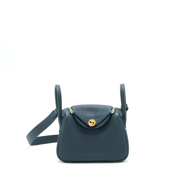 Hermes Mini Lindy Clemence 6O Vert Cypres GHW Stamp Z