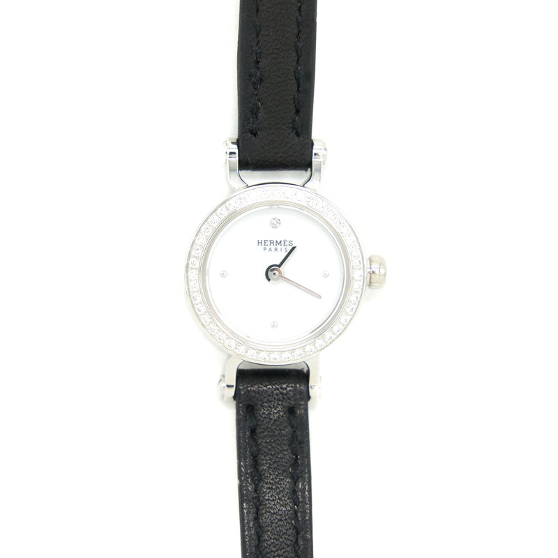 Hermes Faubourg Watch, 15.5mm white Gold with Diamonds