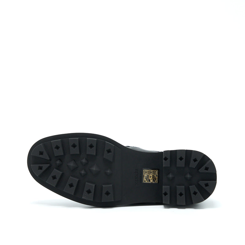 Hermes Size 37.5 Richelieu Derby First Loafer Black SHW