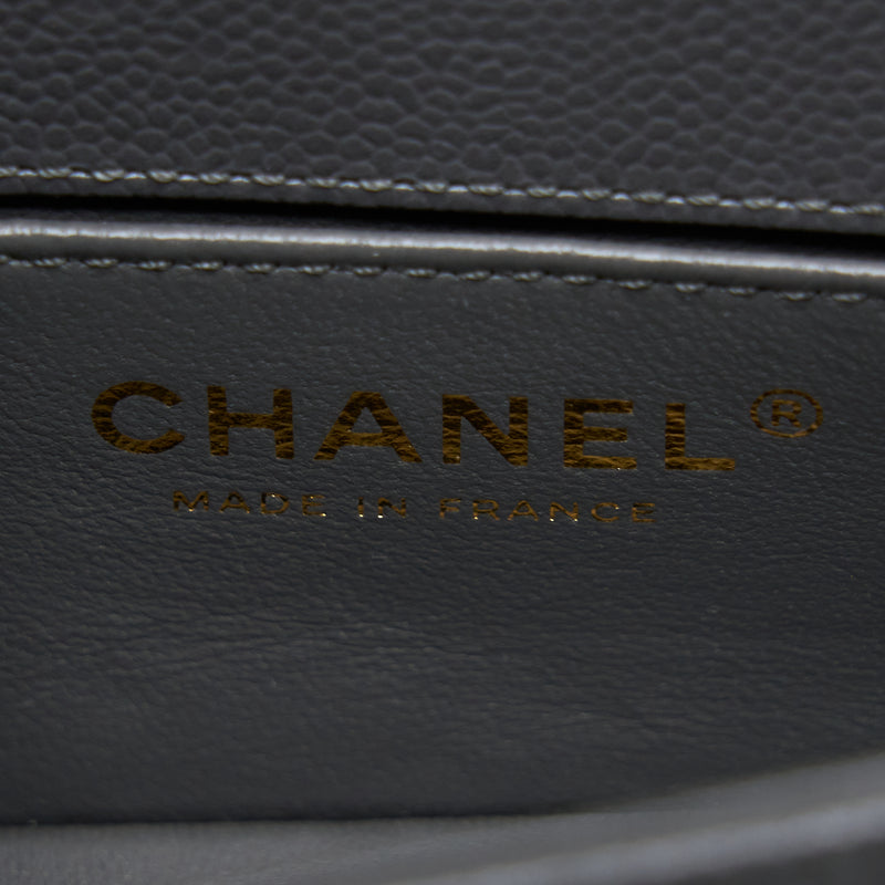 Chanel Mini Boy Bag Caviar Grey Brushed GHW (Microchip)