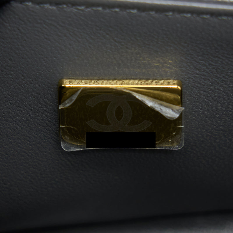 Chanel Mini Boy Bag Caviar Grey Brushed GHW (Microchip)