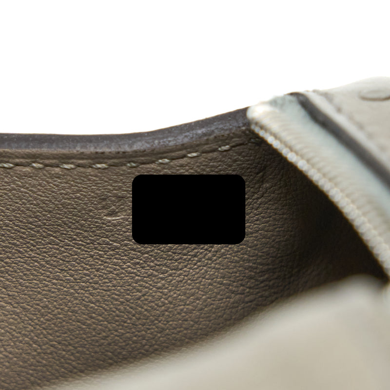 Hermes Mini Lindy Ostrich 81 Gris Tourterelle SHW Stamp U