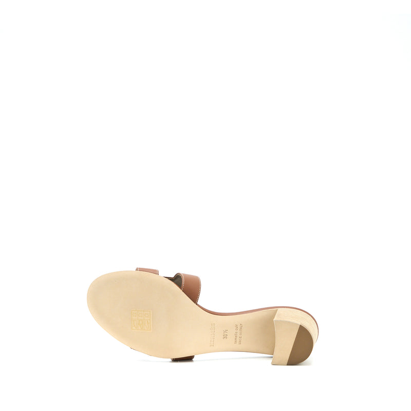 Hermes Size 38.5 Oasis Sandal Calfskin Gold
