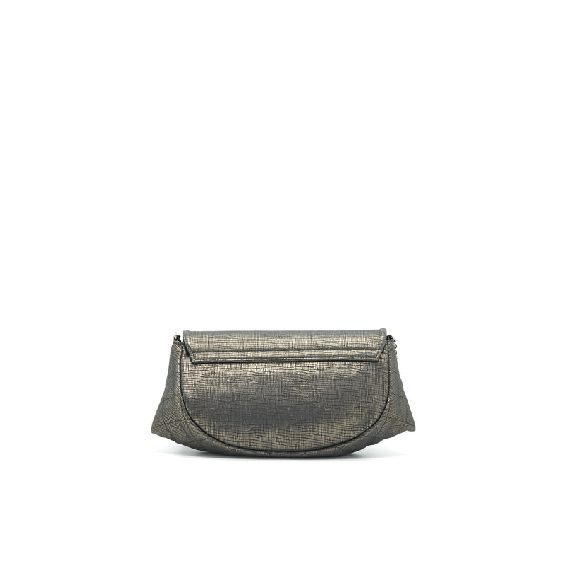 CHANEL HALF MOON WALLET ON CHAIN IN GREY