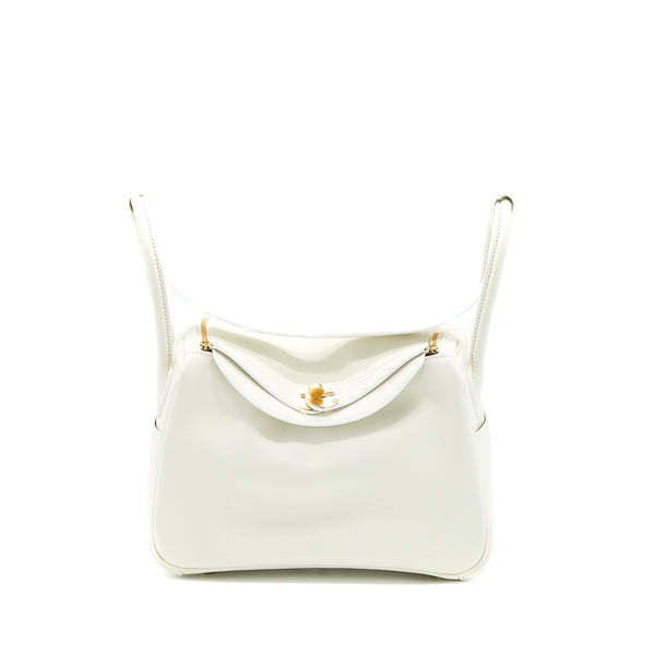 Hermes Lindy 26 Evercolor Blanc GHW Stamp U