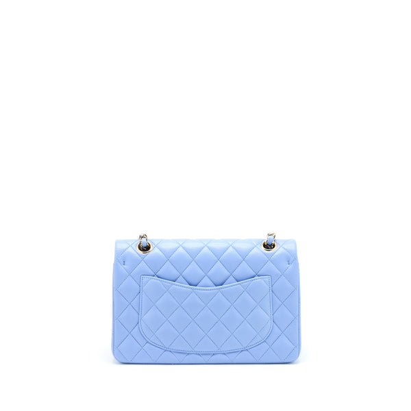 Chanel Small Classic Double Flap Bag Lambskin Blue LGHW