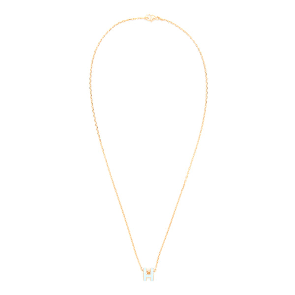 Hermes Mini Pop H Pendant Blue Zephyr RGHW