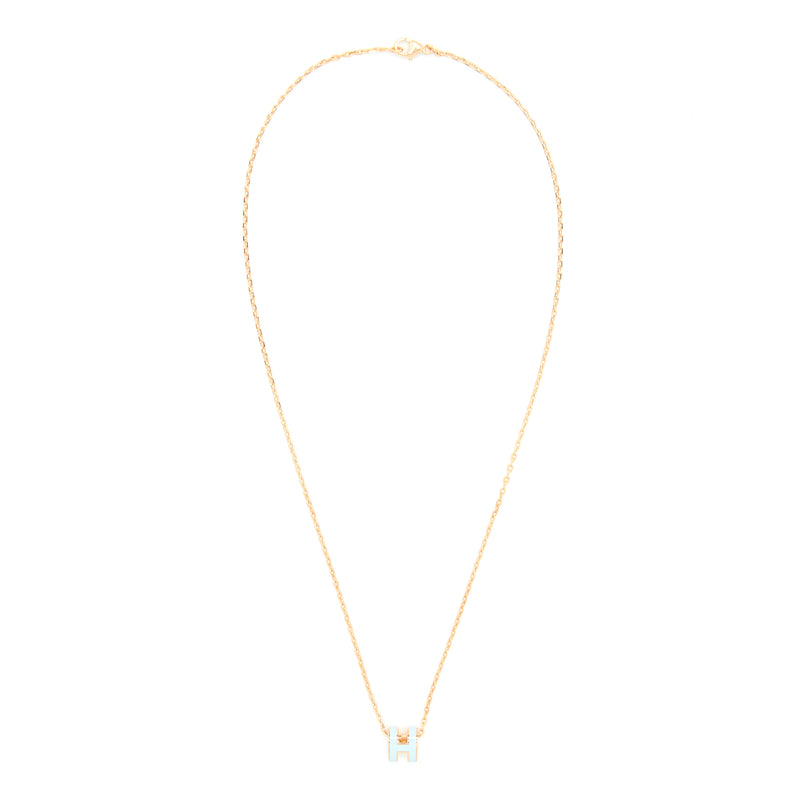 Hermes Mini Pop H Pendant Blue Zephyr RGHW