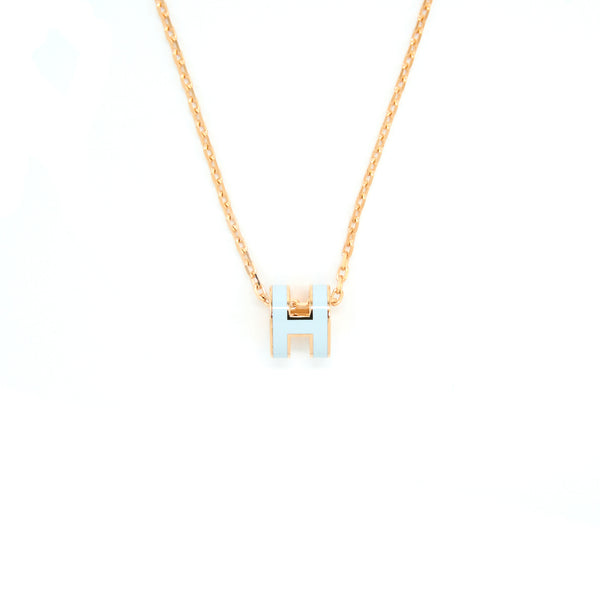 Hermes Mini Pop H Pendant Blue Zephyr RGHW