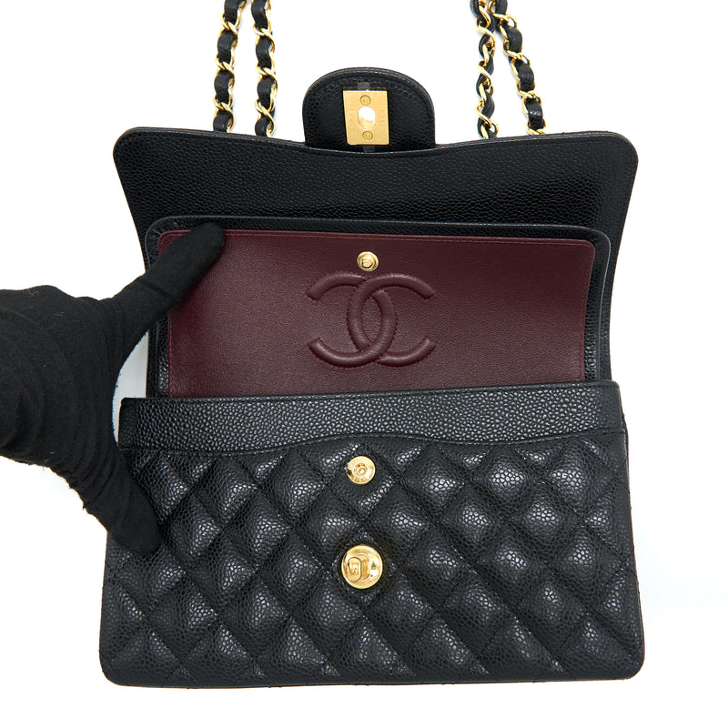 Chanel Small Classic Double Flap Bag Caviar Black GHW (Microchip)