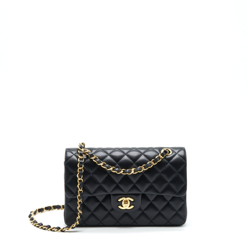 Chanel Small Classic Double Flap Bag Lambskin Black GHW