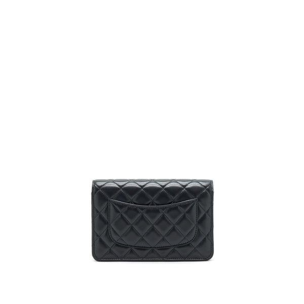 Chanel 22S Pearl Crush Wallet On Chain Lambskin Black GHW (Microchip)