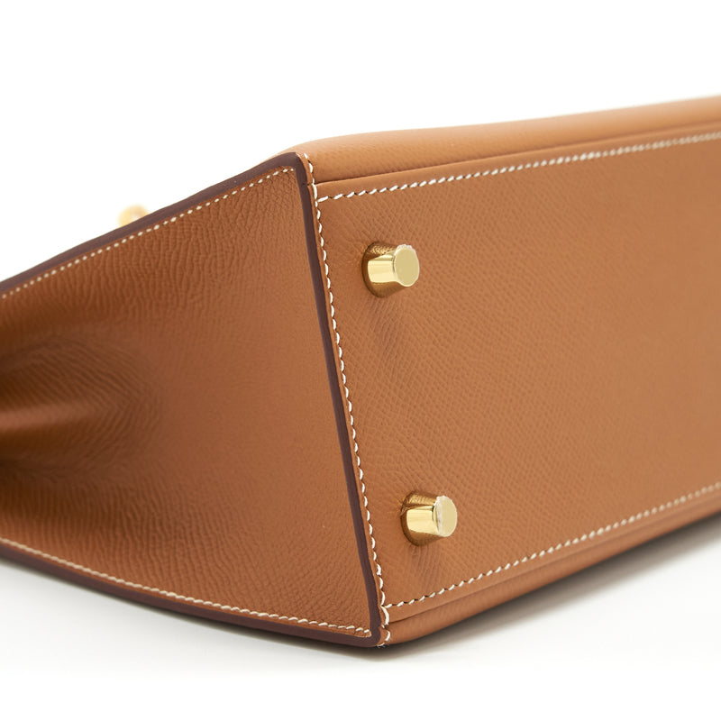 Hermes Kelly 25 Epsom 37 Gold GHW Stamp D