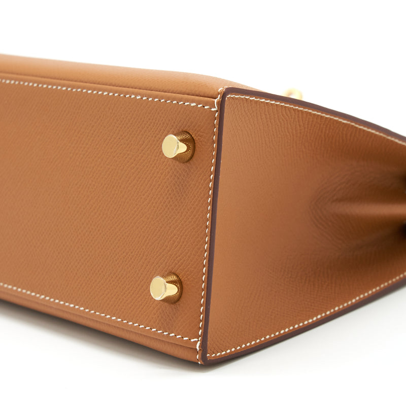 Hermes Kelly 25 Epsom 37 Gold GHW Stamp D