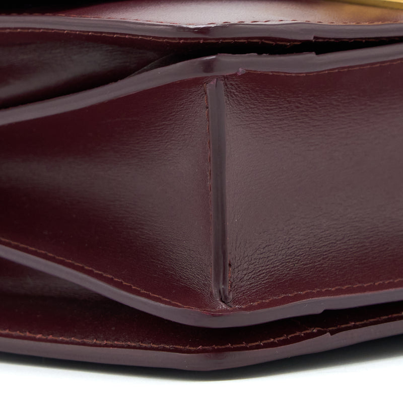 Celine Mini Box Calfskin Burgundy GHW
