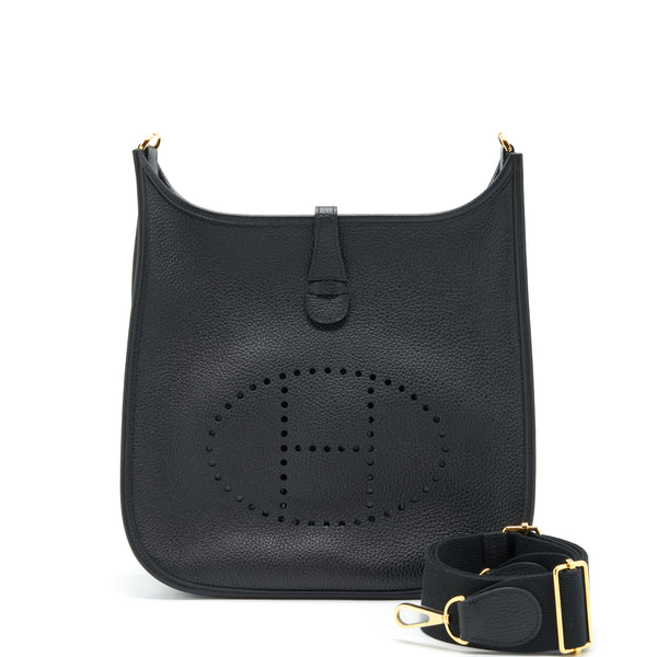 Hermes Evelyne 29 Bag Clemence Black GHW Stamp Z