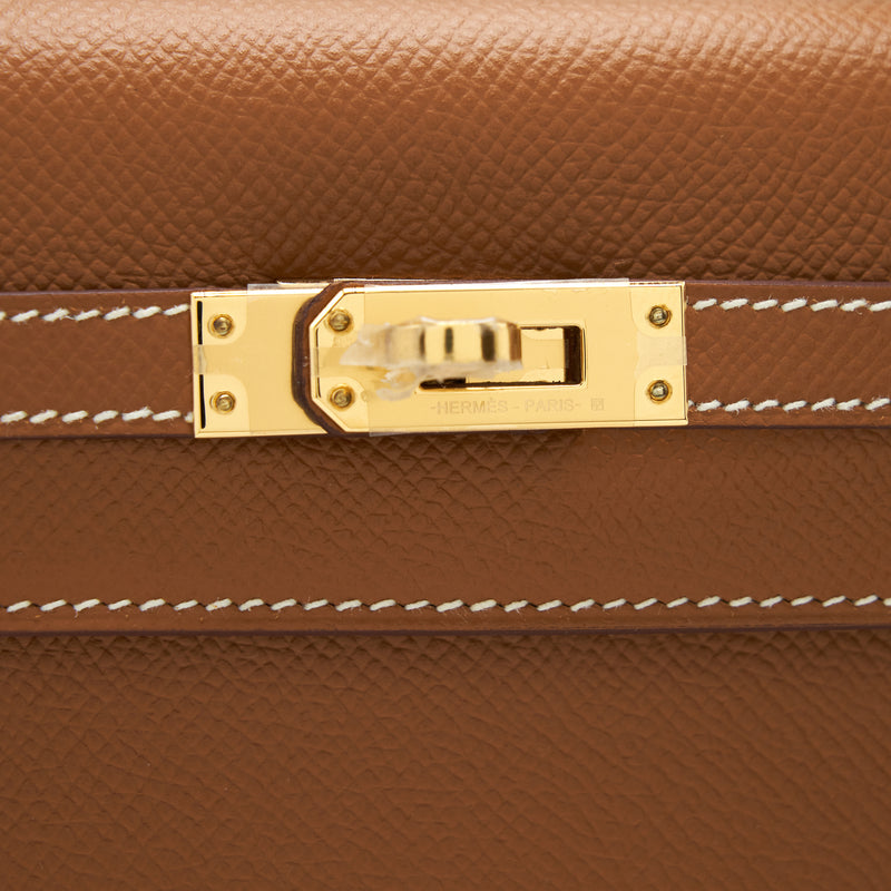 Hermes Kelly 25 Epsom 37 Gold GHW Stamp D
