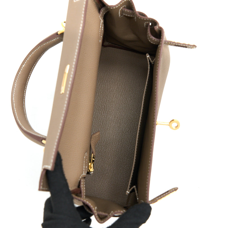 Hermes Kelly 25 Togo Etoupe GHW Stamp U